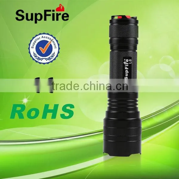 Shenhen SupFire new model L6-T6 high bright smart rechargeable LED flashlight