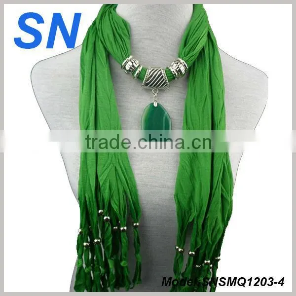 Latest fashion new design agate pendant scarf