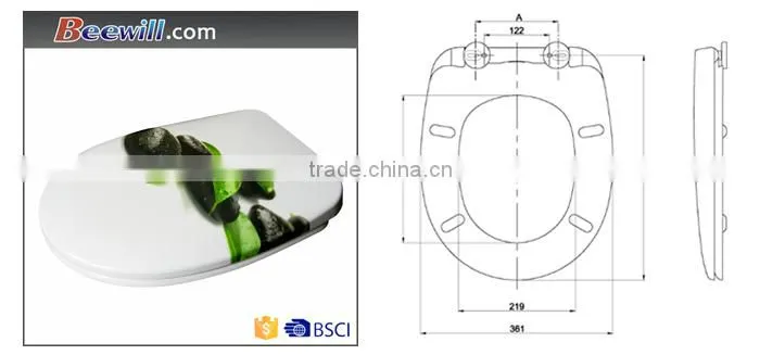 Decorative toilet seat cover with printing beautiful pattern