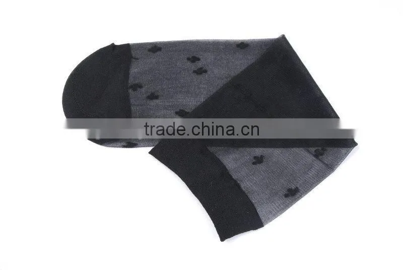 Bulk wholesale jacquard transparent socks for women custom young girls socks 4288