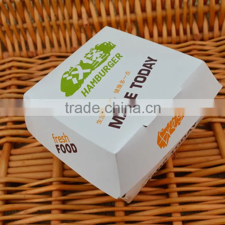 Fresh food grade paper hamburger packaging box