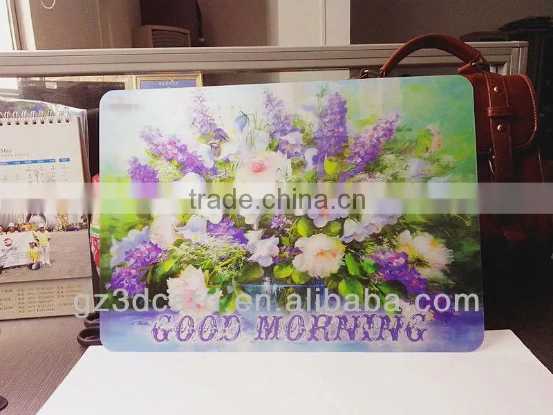 Custom lenticular plastic 3D placemats of animal