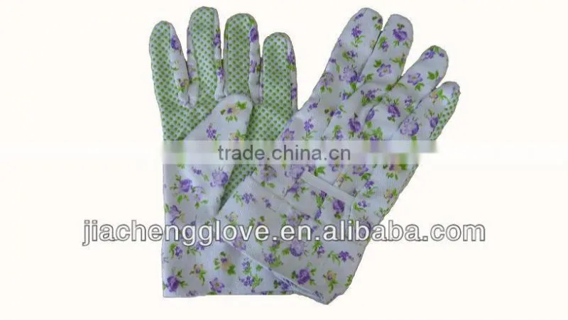 Garden Cotton PVC gloves,; pvc dot cotton glove; garden gloves