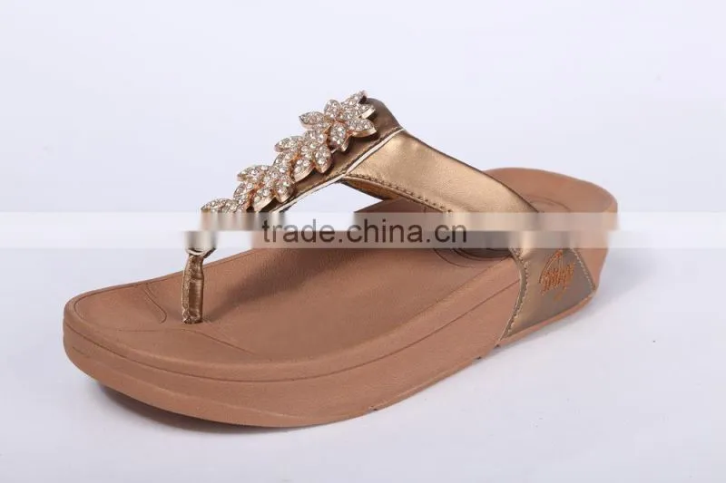 2014 trendy women flip flops best selling flowery decoration