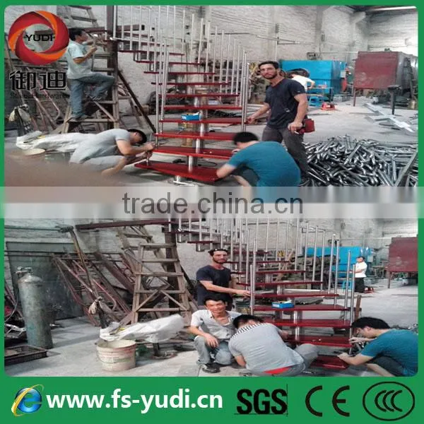 modern straight glass wood stairs for indoor attic design