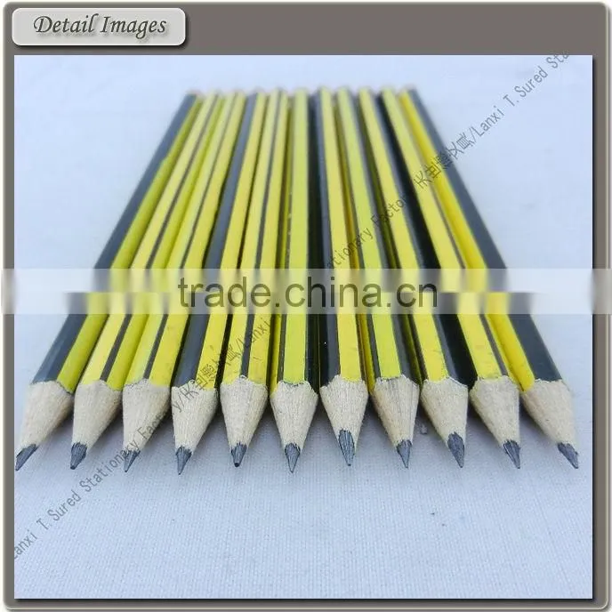 7'' Stripe Hexagonal HB Pencil With Sticky Top