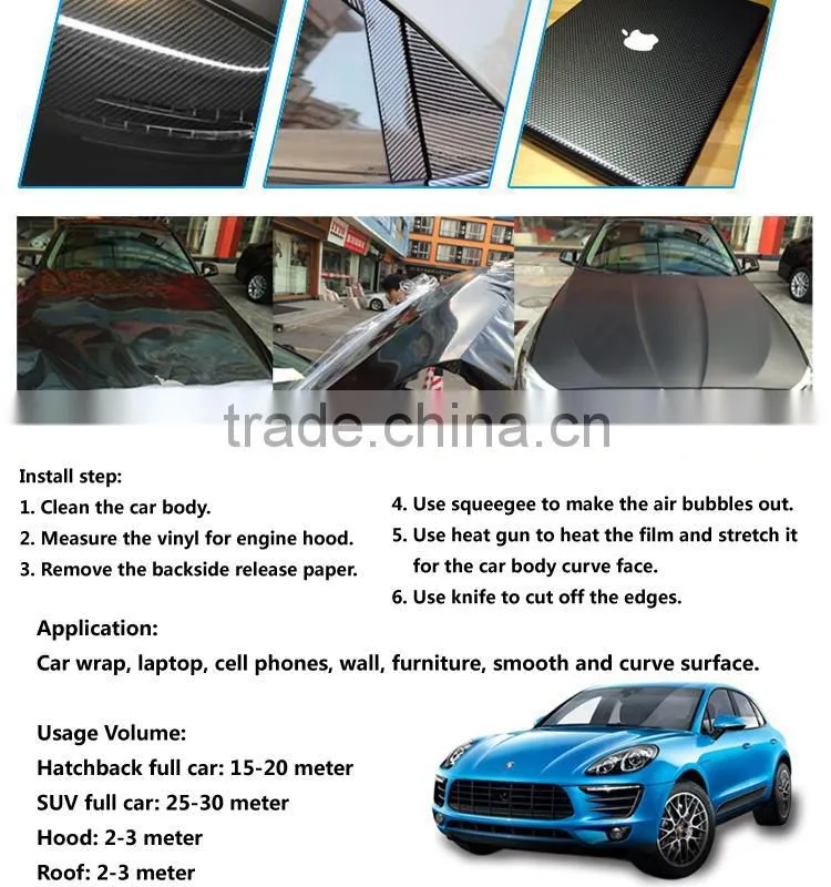 1.27x50M Colorful Car Design 2D Carbon Fiber Vinyl Sticker