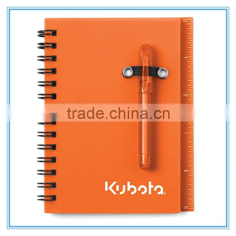 pp cover notebook with pen attached