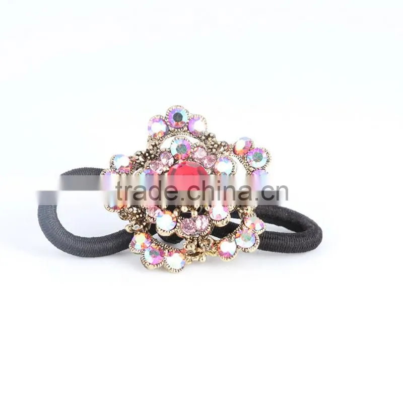 Rhinestone crystal Elastic hair scrunchie ,vintage hair accessories