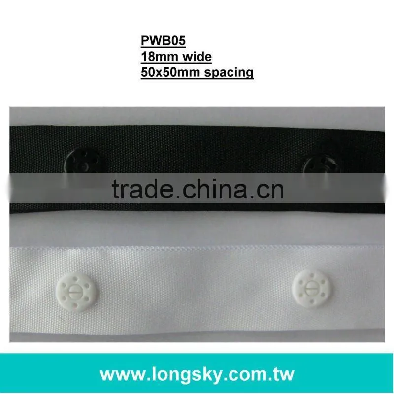 (#PWB01) Taiwan high class plastic polyester snappy button tape for clothing