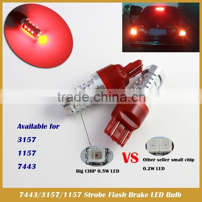 3157 Red Flashing Strobe Blinking Rear Alert Safety Brake Tail Stop Lights