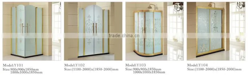 Hot sale Europe Gloden Color Stainless steel shower enclosure Bathroom Shower Y101