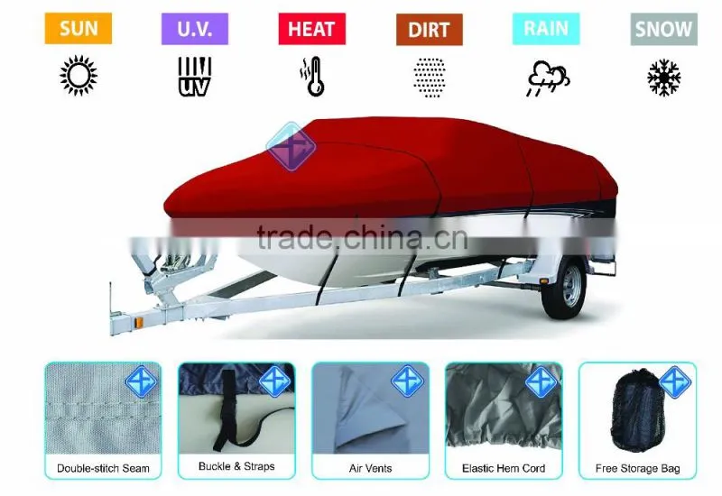 16 - 18.5 ft. Deluxe 600D Polyester Trailerable Boat Cover