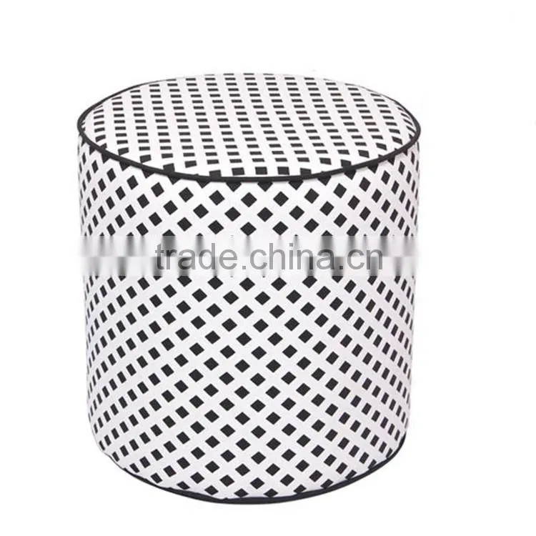 round high quality fabric tufted ottoman,fabric round puff ottoman for living room