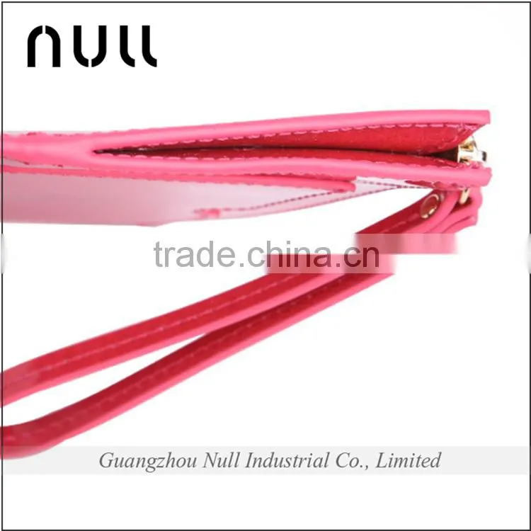 Hot Selling Candy Colorful Patent Leather Outside Pocket Zipper PU Wallet for Girl