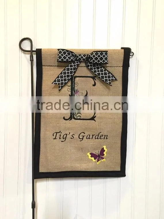 Factory selling garden flag blank burlap flags cheap garden flags