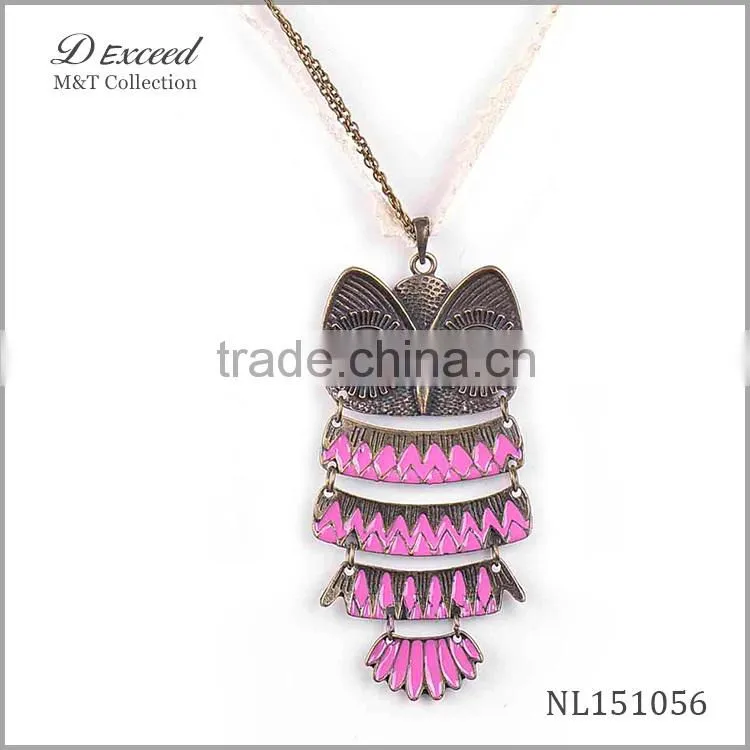 fashion jewelry owl pendant necklace cute owl jewelry