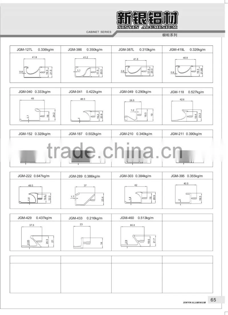 L shape handle aluminum extrusion profile