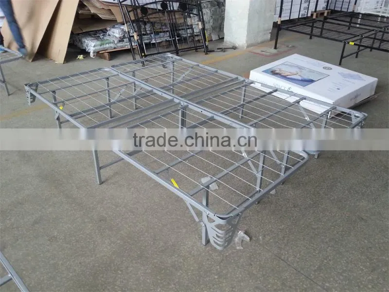 Queen size storage steel mattress bed frame