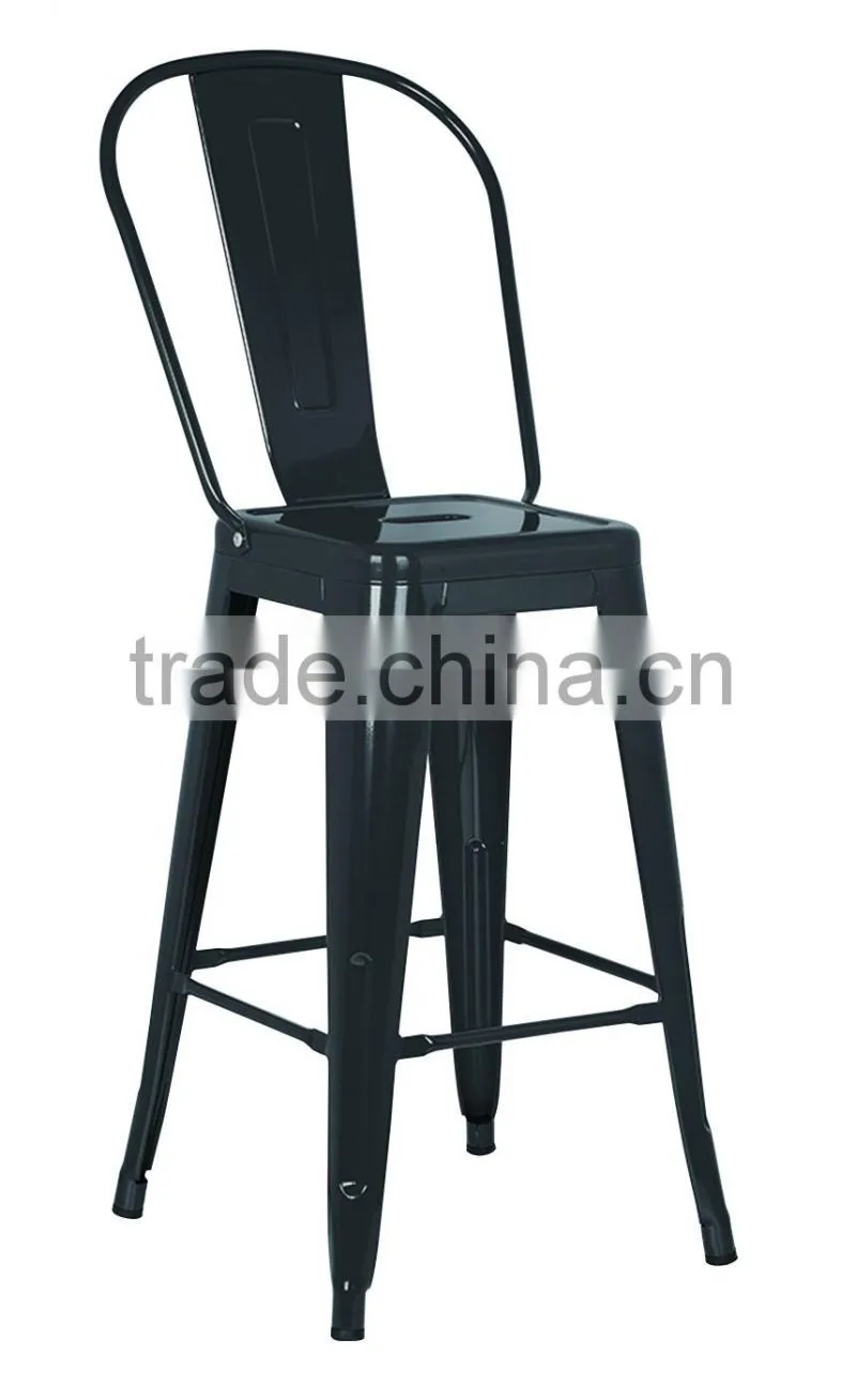 metal high back bar chair