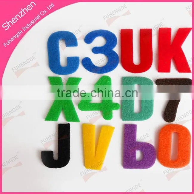 100% nylon Self Sticky hook and loop alphabet letters