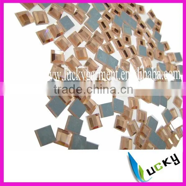 mirror glass flat back crystal rectangle shape 4x6 mm light colorado topaz