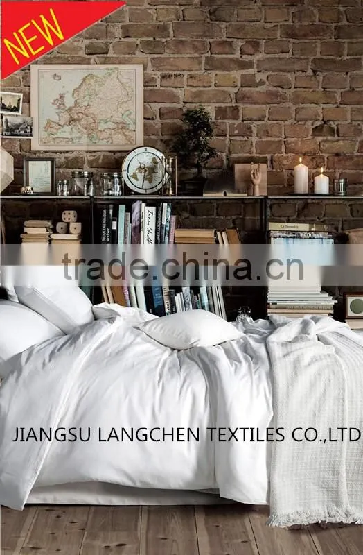 2016 Spring/Summer bright white color satin cotton classic bedding set