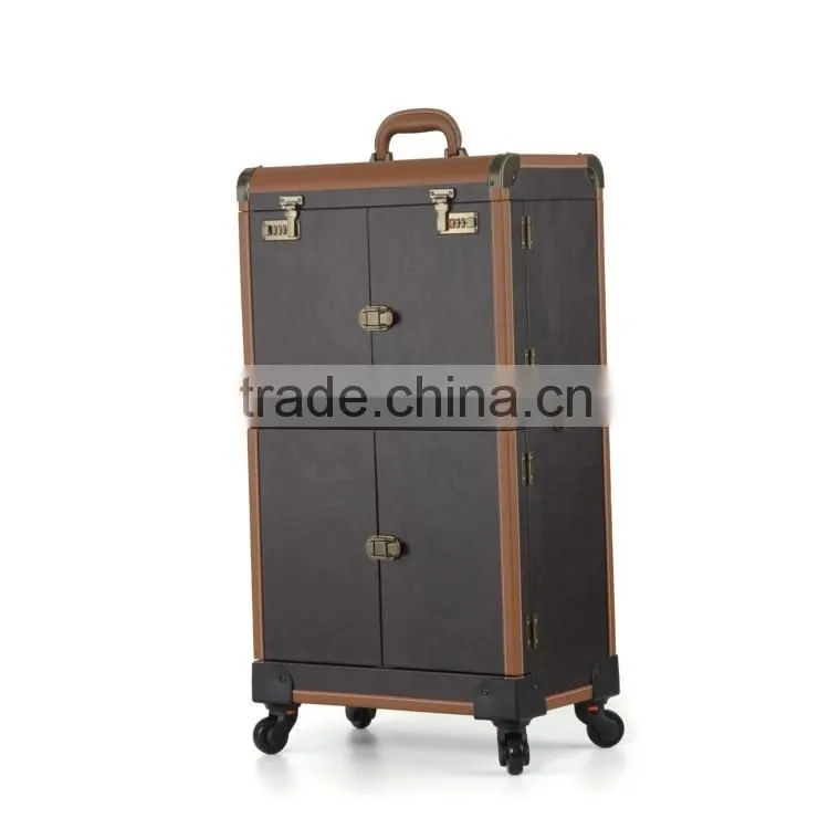 Professional & Stylish pvc trolley beauty case, pvc wheeled makeup case, pvc trolley hairdressing case