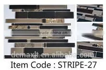 Fashionable Strip Brown Glass Mosaic Dark Brown Mixed Color