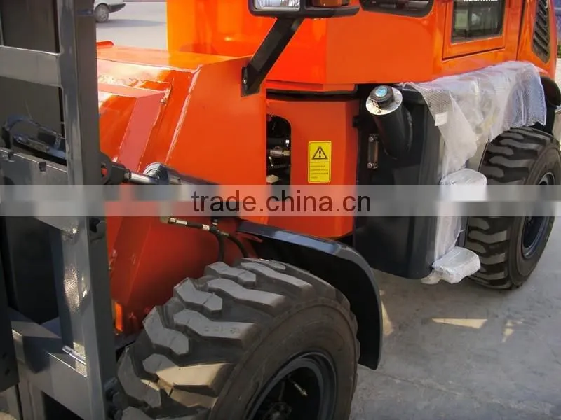 3 Ton 4wd Hydraulic 3m Lifting Height Rough Terrain Forklift Truck