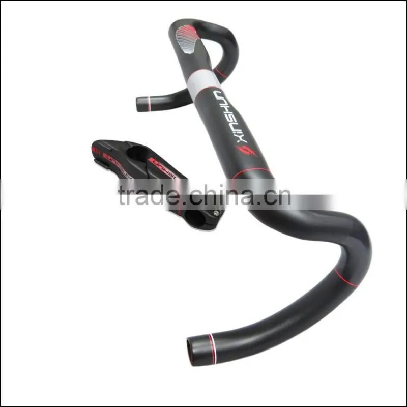 2016 xinshun mountain bikes carbon handlebar mtb road bike accessories bicycle parts grips with stem BH2212