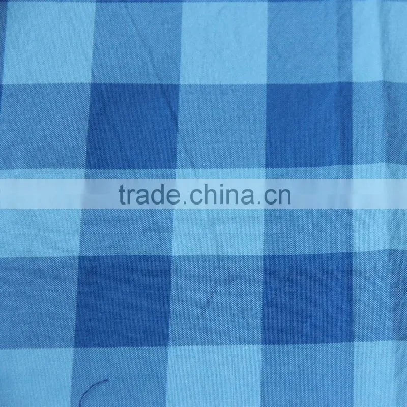 100 cotton yarn dyed blue check fabric