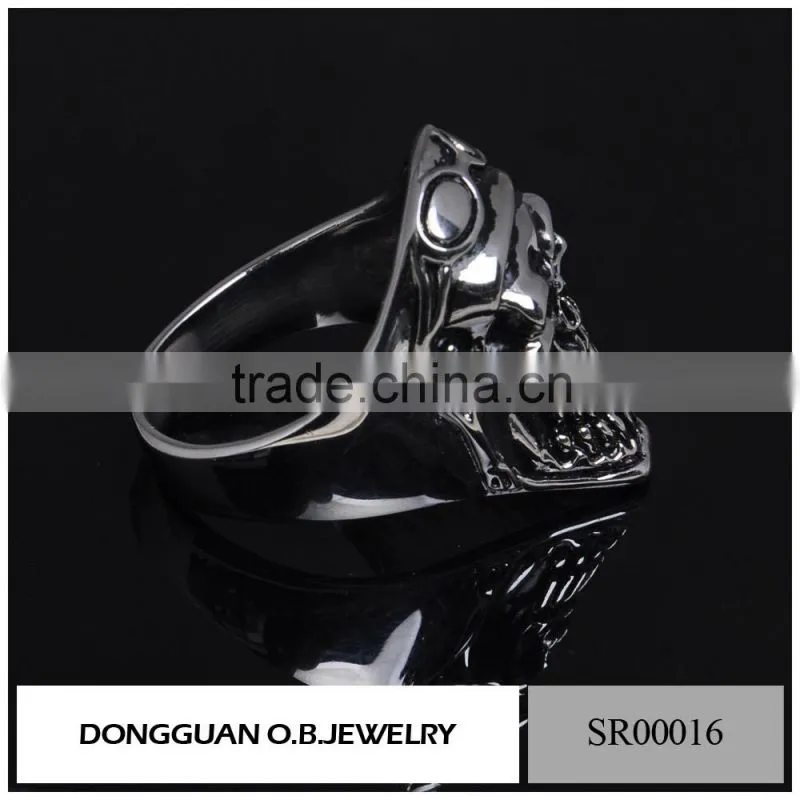 925 Sterling Silver Mirco Setting Skull Man Ring/Men Gay Stainless Steel The Expendables Skull Ring