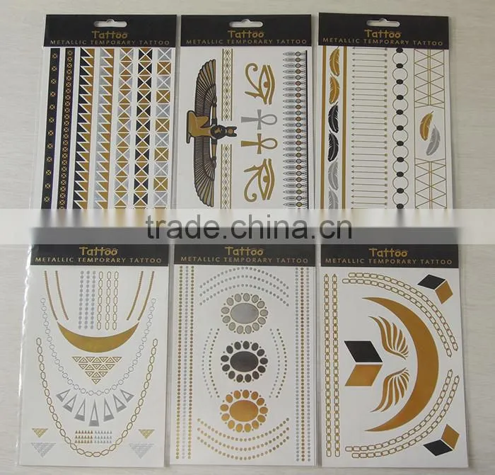 Bracelets Metallic Gold and Silver Temporary Tattoo Stickers