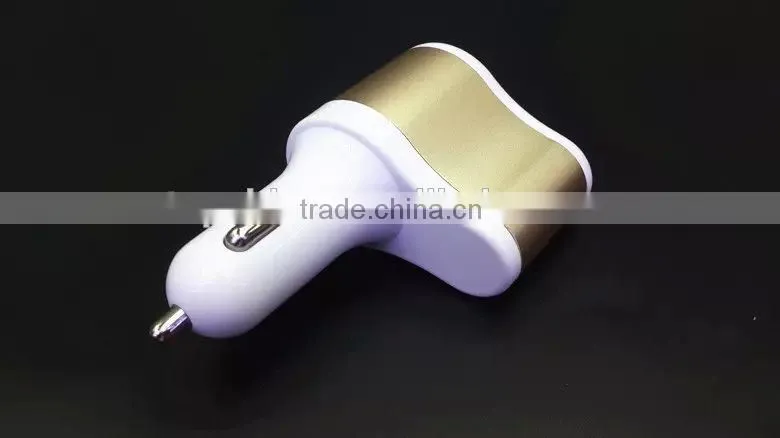 Hot selling universal usb car charger, 3 in 1 cigarette car charger for iPhone/samsung