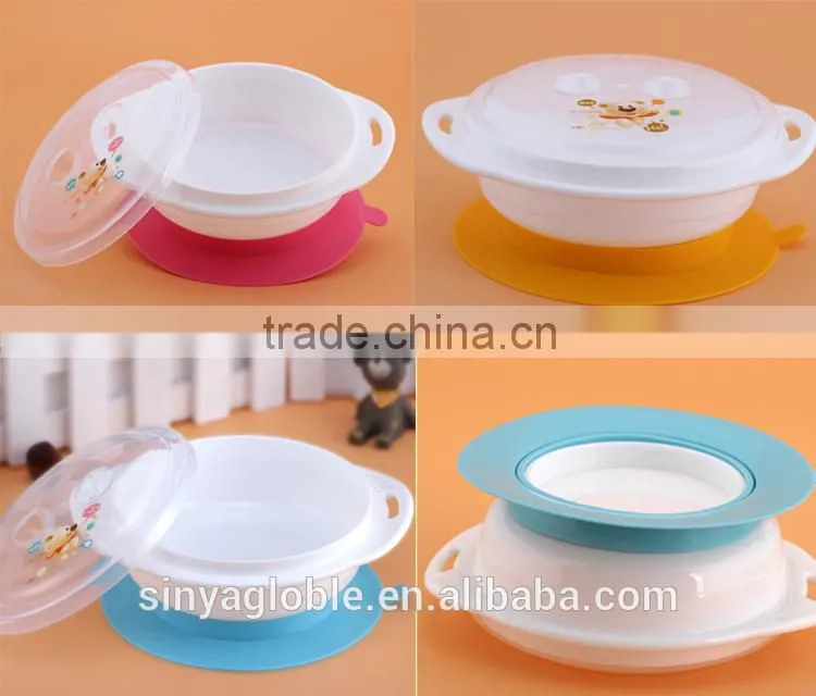 High quality suction kids pp plastic tableware