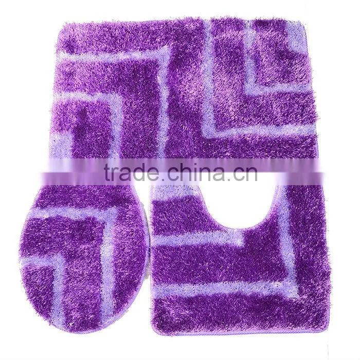 bathmat set 3pcs polyester carpets and rugs