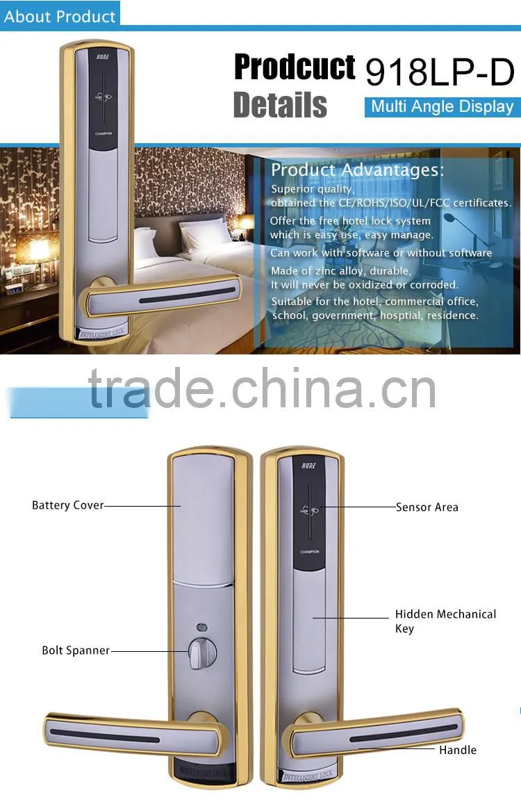 electric hotel card lock with remote control system
