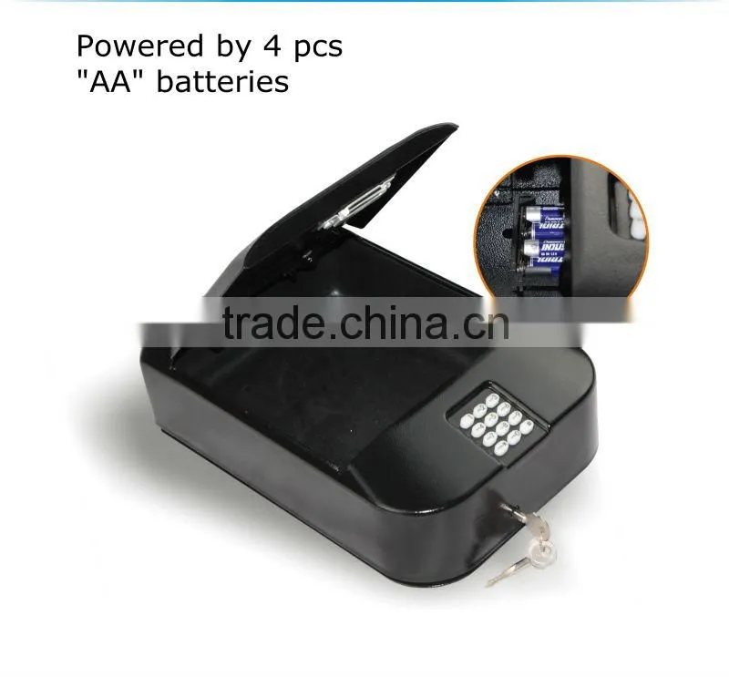 portable electronic car safe with security cable/ pistol safe
