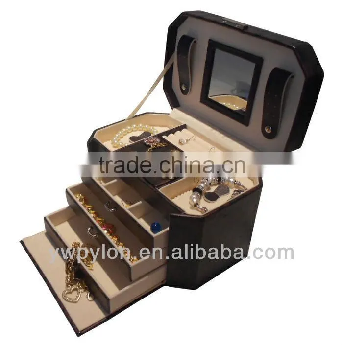 Black PU leather jewelry case