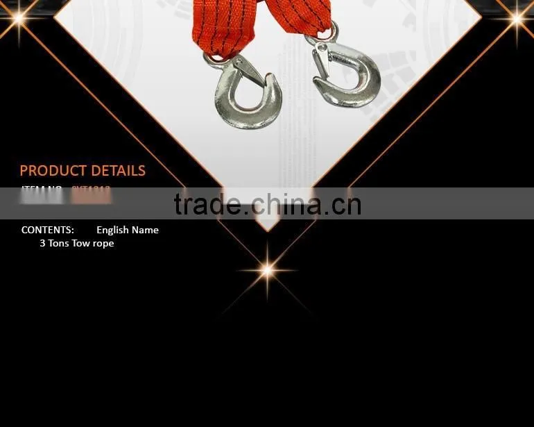 Auto Car Emergency Tool Kit of 3 Tons Tow Rope
