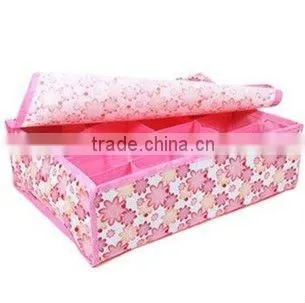Non-woven fabric storage box, 16 grids soft cover storage box, pink color storage box