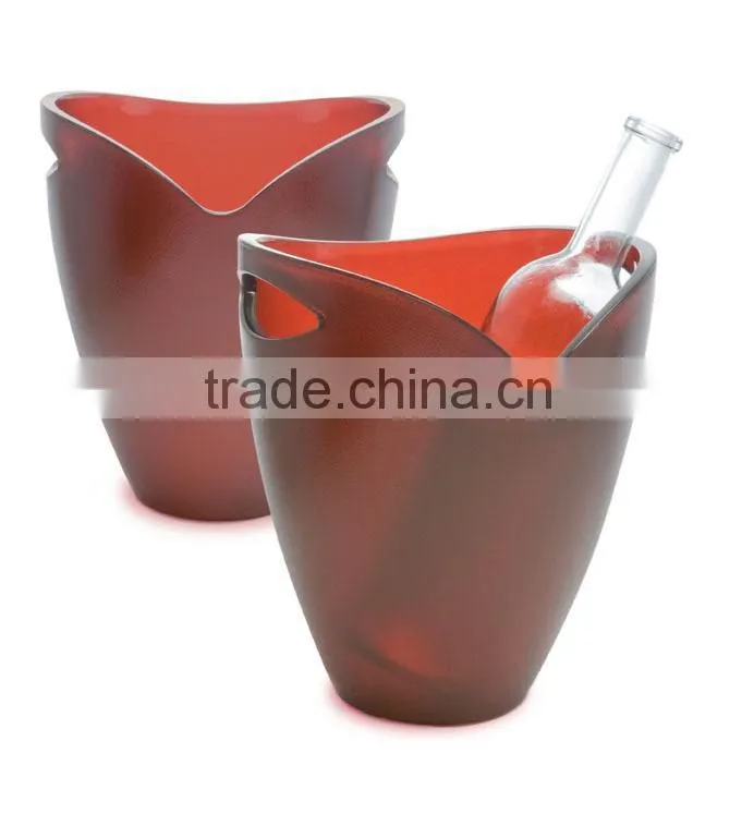 New frosted plastic champagne ice bucket, wine beer bucket with two handles