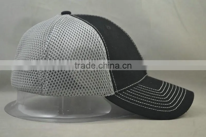 Black cotton and white mesh hat flex fit style for adult size