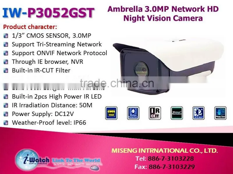 IW-P3052GST 3.0MP 2pcs High Power IR LED IP Camera