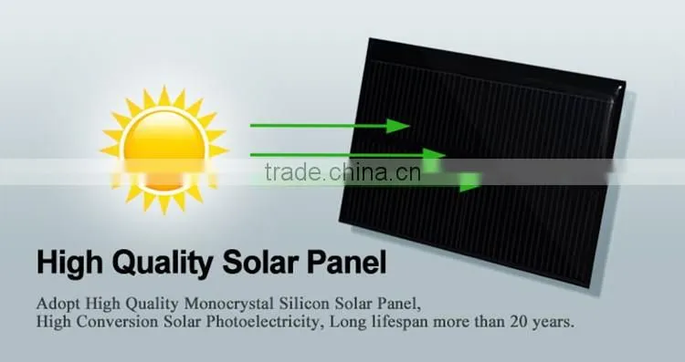 New 2016 3.7v solar light battery 0.8w monocrystalline silicon solar panel powerful solar light for garden