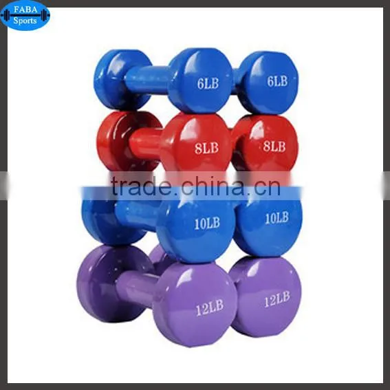 Fashion Colorful Fitness Dumbbell Color Vinyl Coated Dumbbell