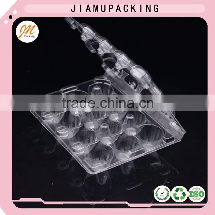 PET 12 hole plastic transparent quail egg tray for sale