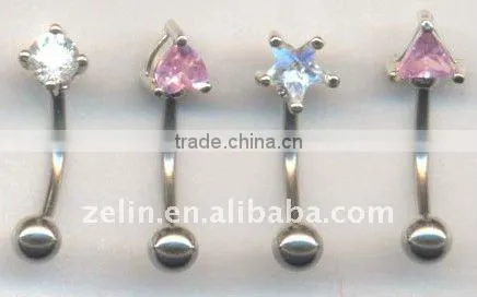 316L stainless steel eyebrow jewelry with multi-crystals balls