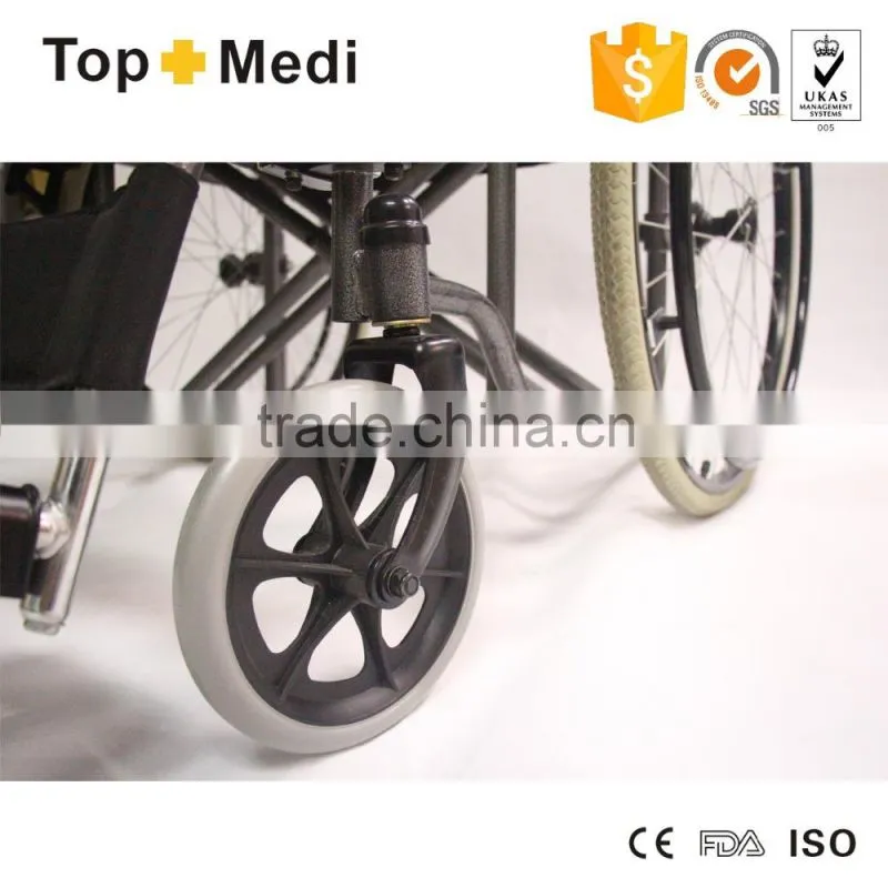Rehabilitation Therapy Suppliy TOPMEDI high quality health equipment hot sales manual foldable bariatric wheelchair for disabled